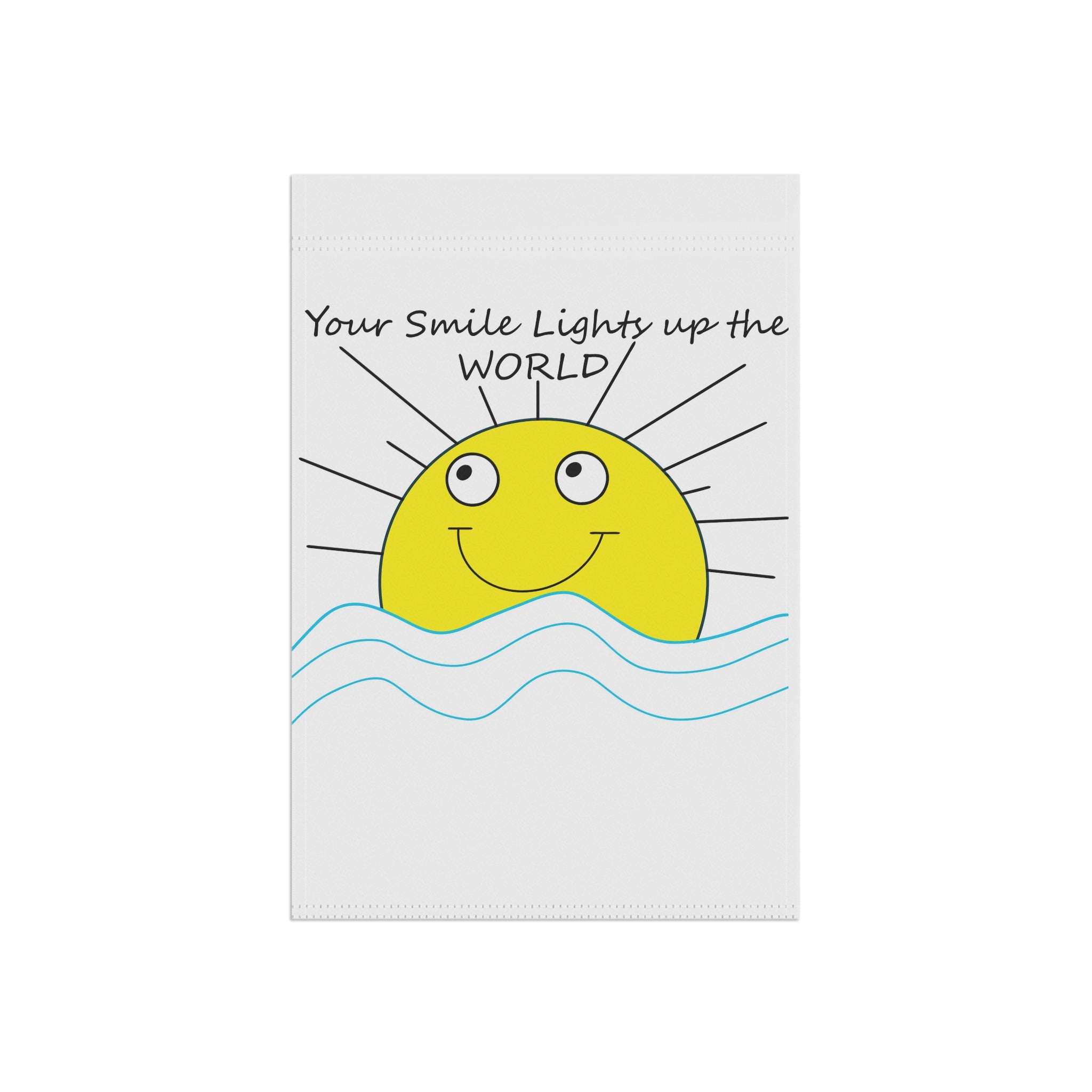 Smiling Sun Over Waves Garden Banner | Your Smile Lights Up the World