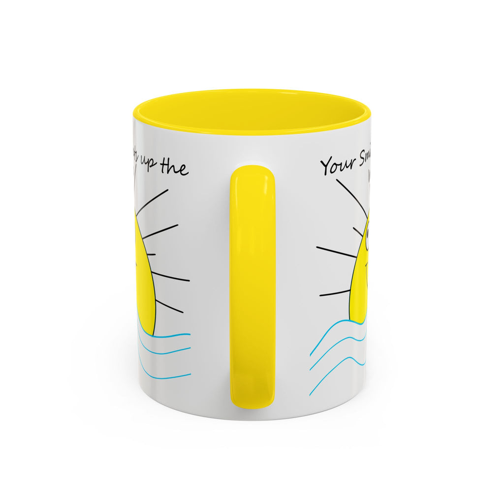 Your Smile Lights Up the World Coffee Mug, Positive Vibe, Sunshine, Happy thoughts, Smiling Sun
