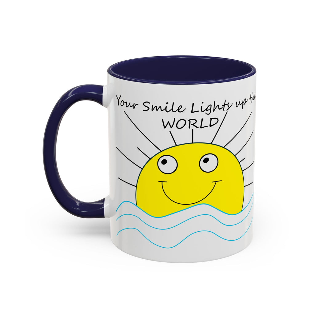 Your Smile Lights Up the World Coffee Mug, Positive Vibe, Sunshine, Happy thoughts, Smiling Sun