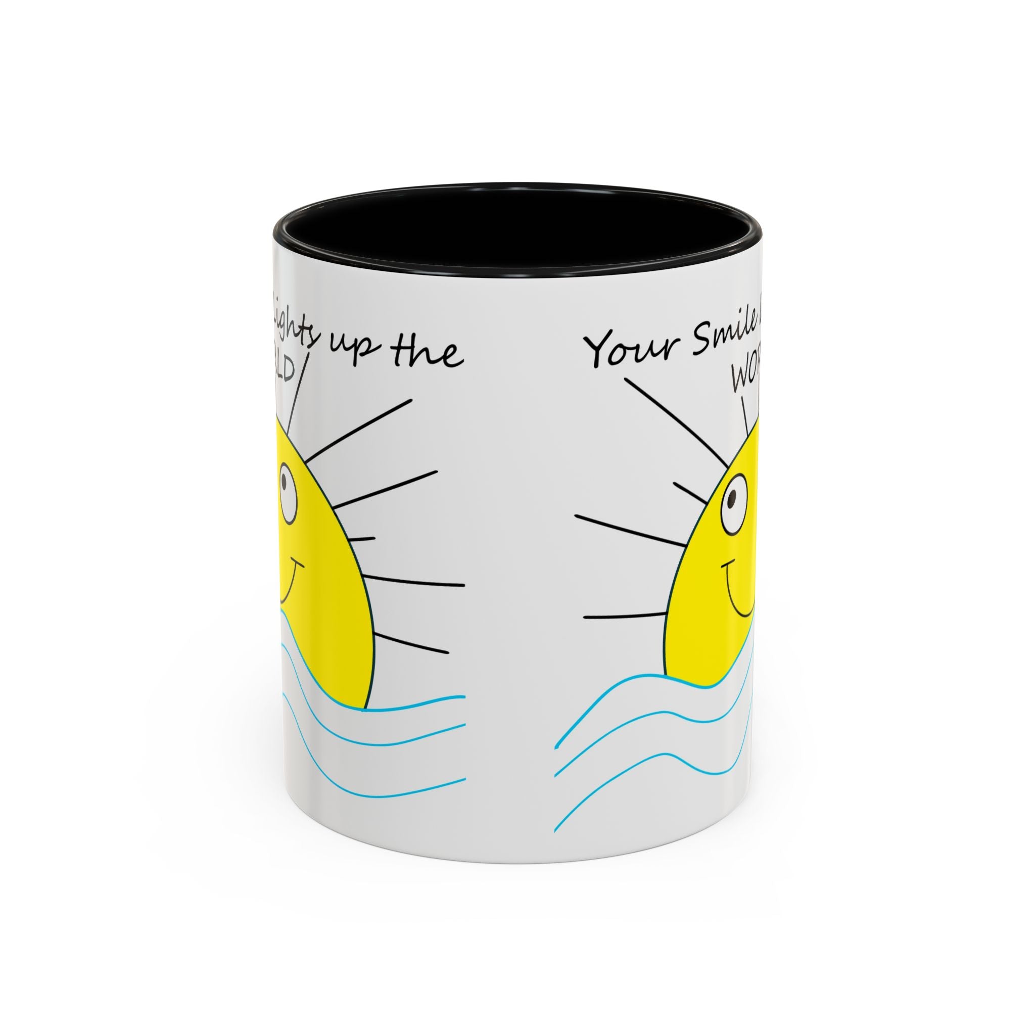 Your Smile Lights Up the World Coffee Mug, Positive Vibe, Sunshine, Happy thoughts, Smiling Sun