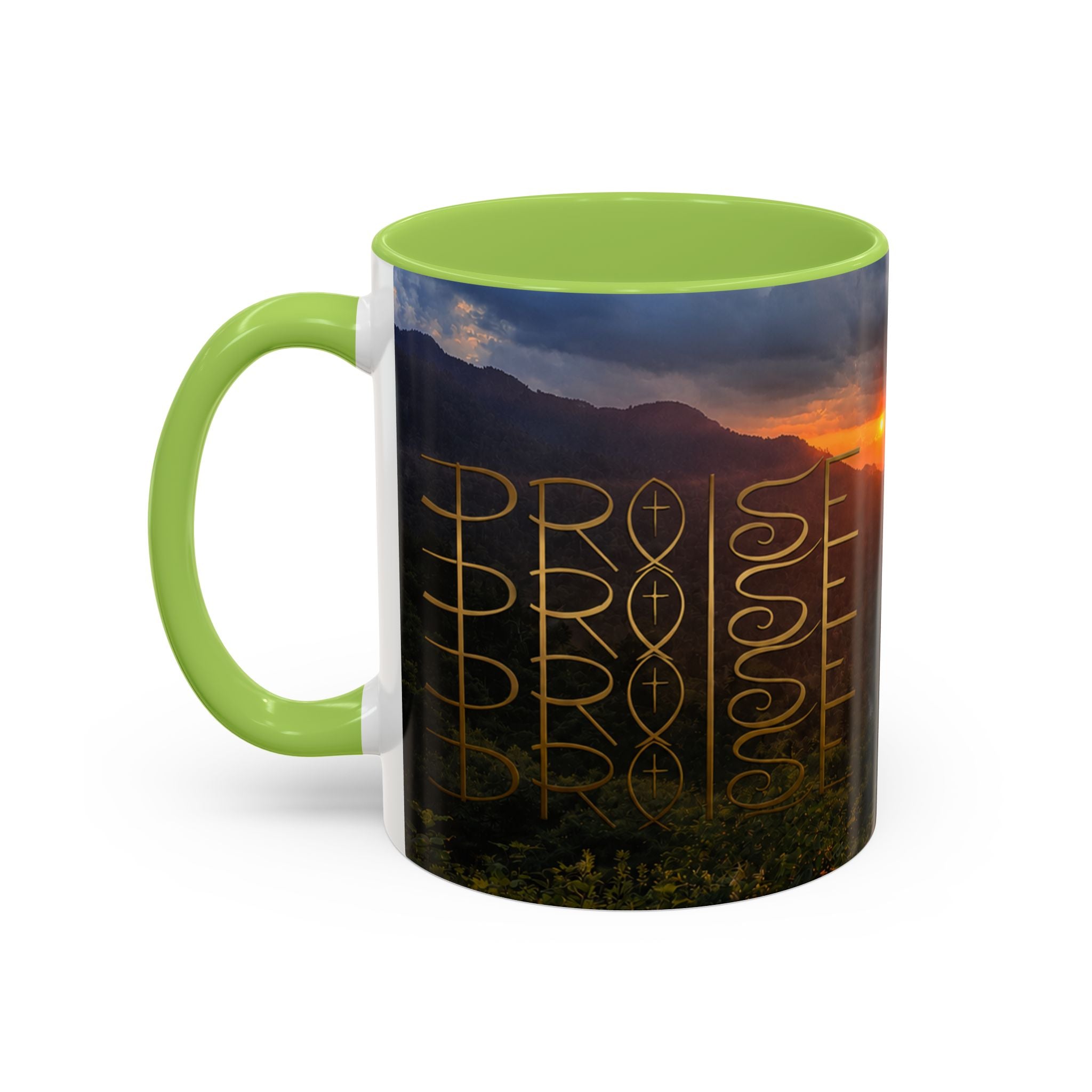 Christian Gift, Religious, Faith Gift, Praise the Lord Mountain Sunset Mug Coffee Mug