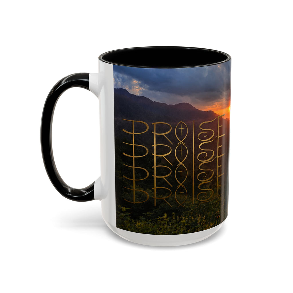 Christian Gift, Religious, Faith Gift, Praise the Lord Mountain Sunset Mug Coffee Mug