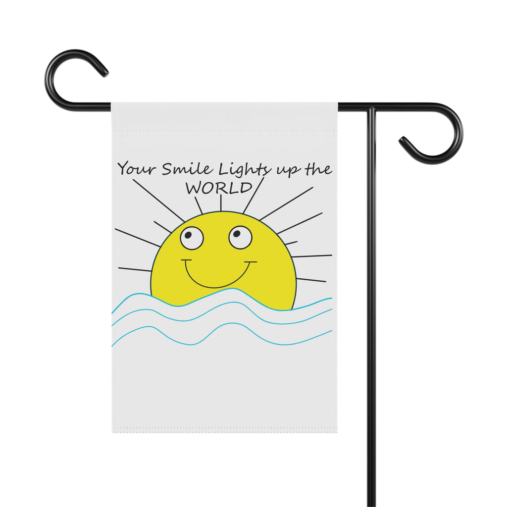 Smiling Sun Over Waves Garden Banner | Your Smile Lights Up the World
