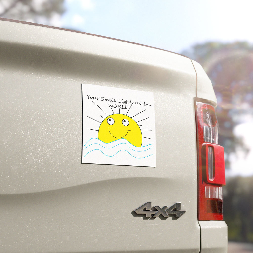 Smile Lights Up The World Sun car magnet | Cute sun decal