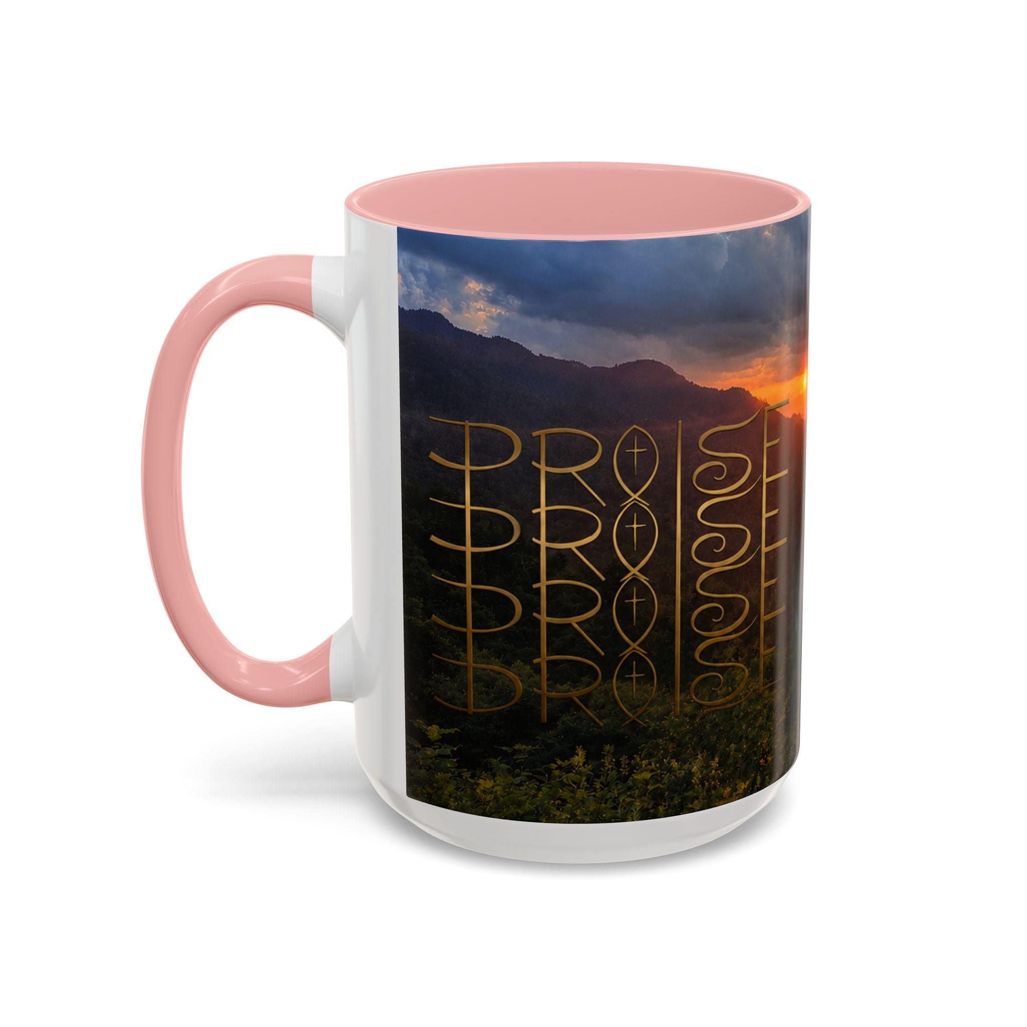 Christian Gift, Religious, Faith Gift, Praise the Lord Mountain Sunset Mug Coffee Mug