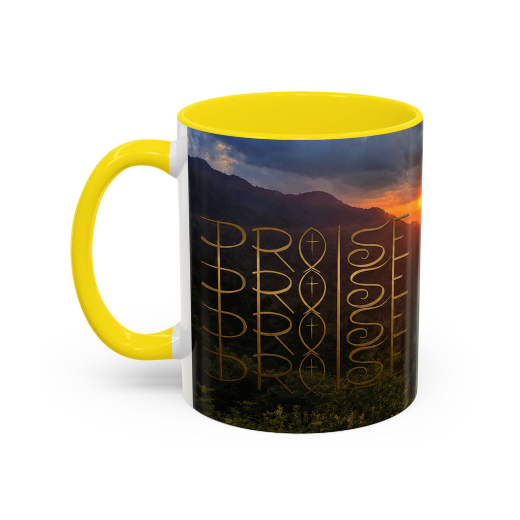 Christian Gift, Religious, Faith Gift, Praise the Lord Mountain Sunset Mug Coffee Mug