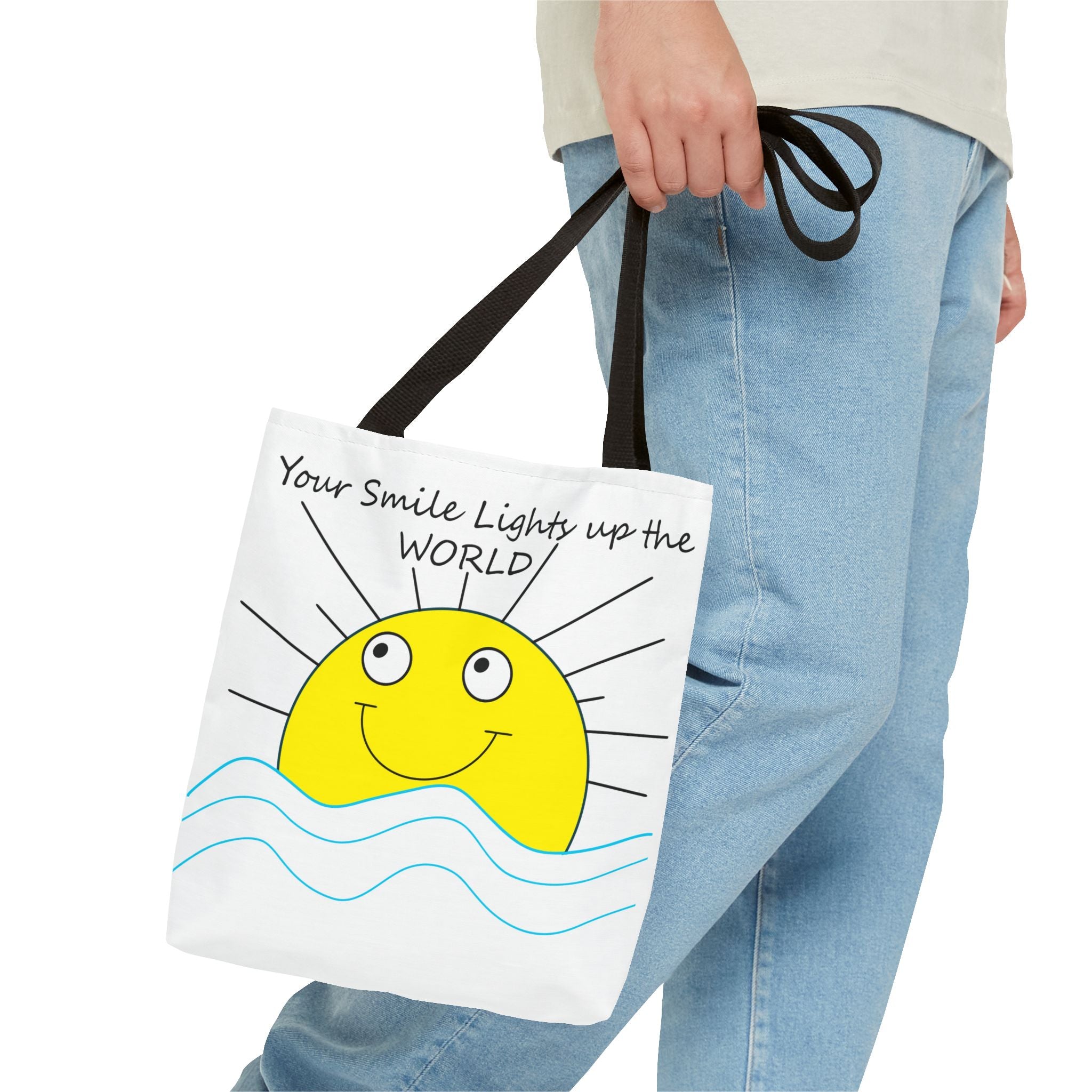 Smiling Sun Illustration Tote Bag | Your Smile Lights Up the World