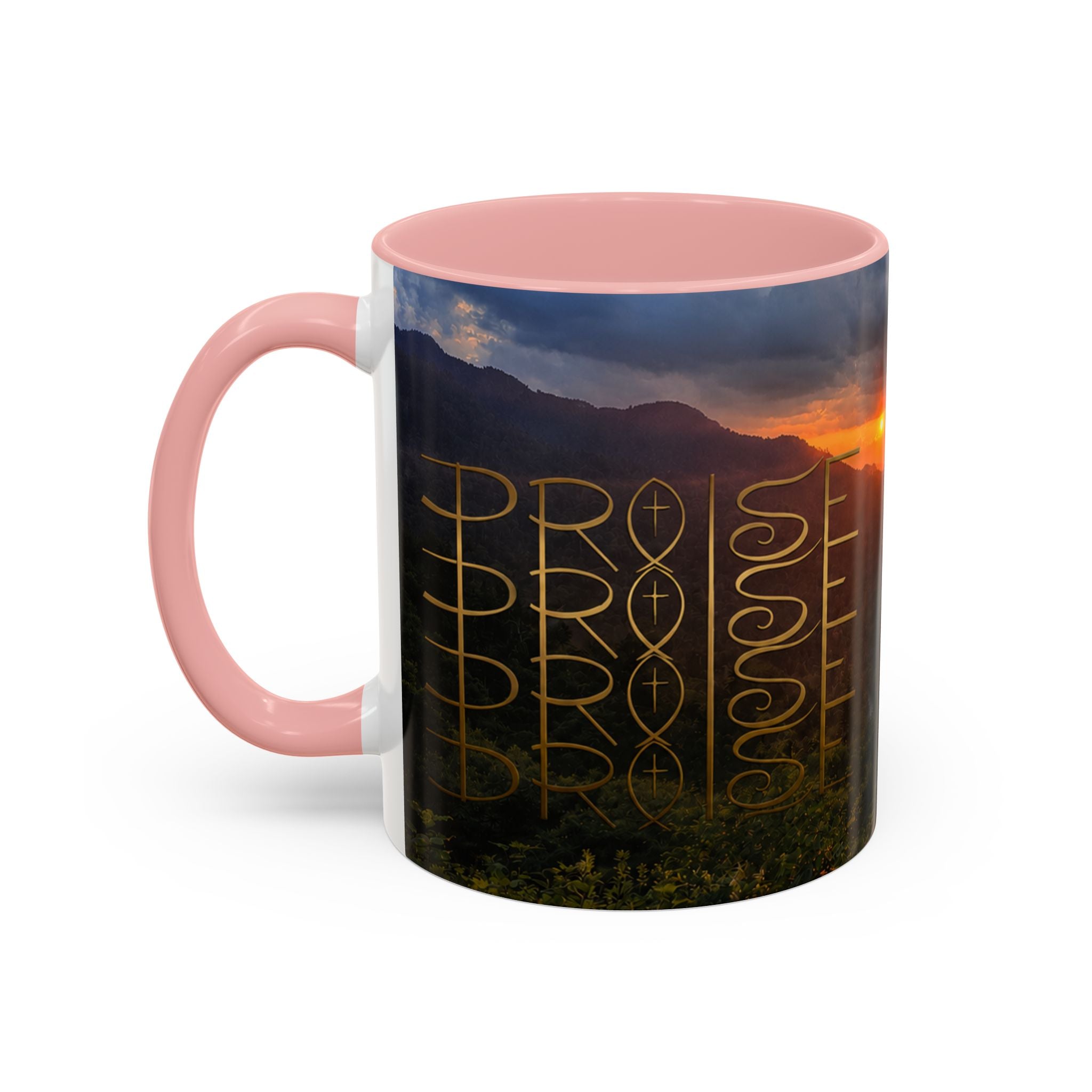 Christian Gift, Religious, Faith Gift, Praise the Lord Mountain Sunset Mug Coffee Mug