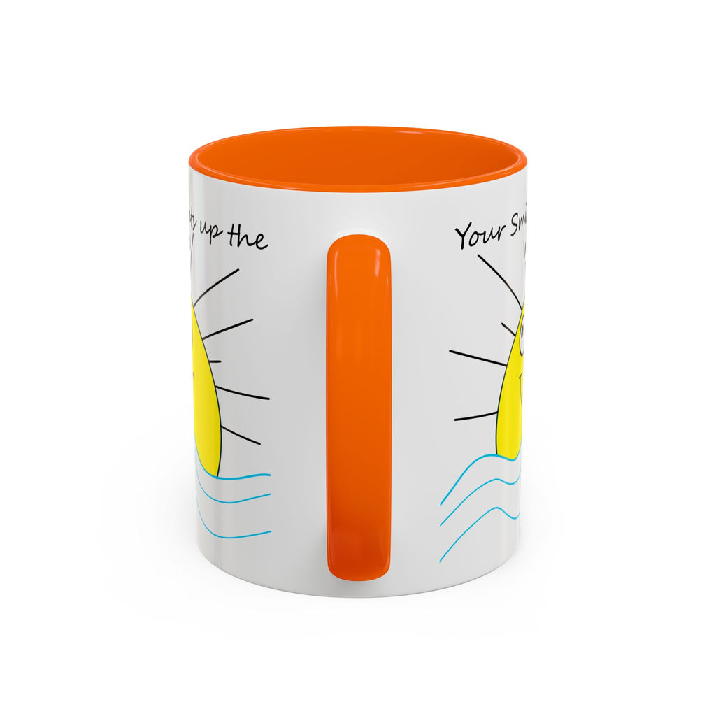 Your Smile Lights Up the World Coffee Mug, Positive Vibe, Sunshine, Happy thoughts, Smiling Sun