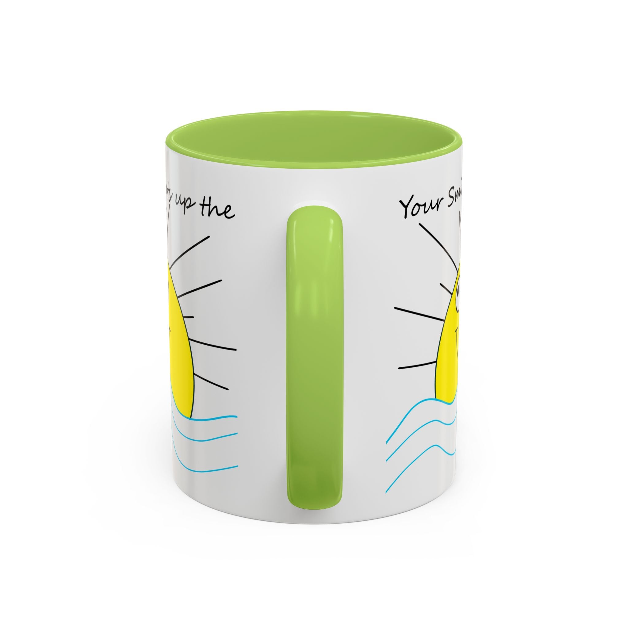 Your Smile Lights Up the World Coffee Mug, Positive Vibe, Sunshine, Happy thoughts, Smiling Sun