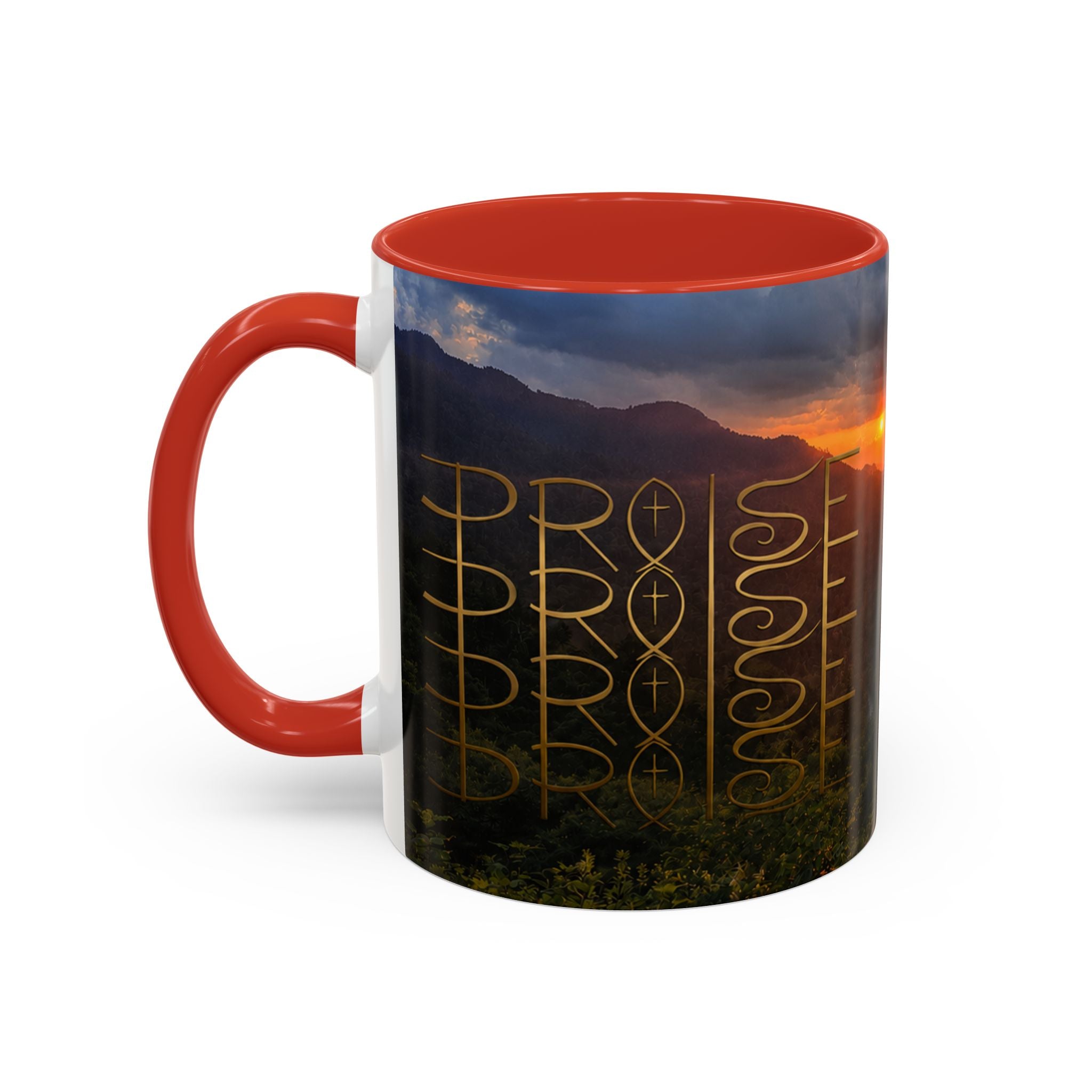 Christian Gift, Religious, Faith Gift, Praise the Lord Mountain Sunset Mug Coffee Mug
