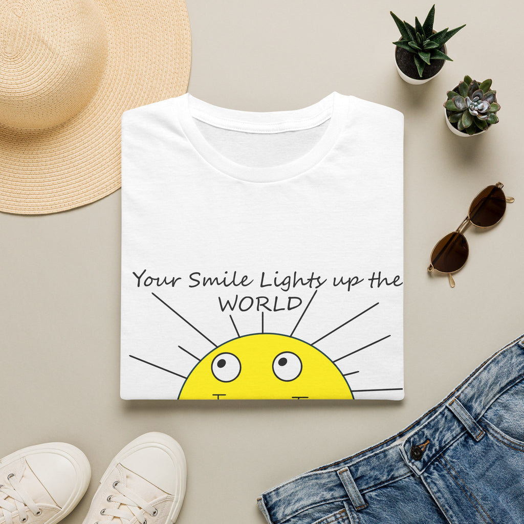Smiling Sun 'Your Smile Lights Up the World' T-Shirt | Cute Sunshine Graphic