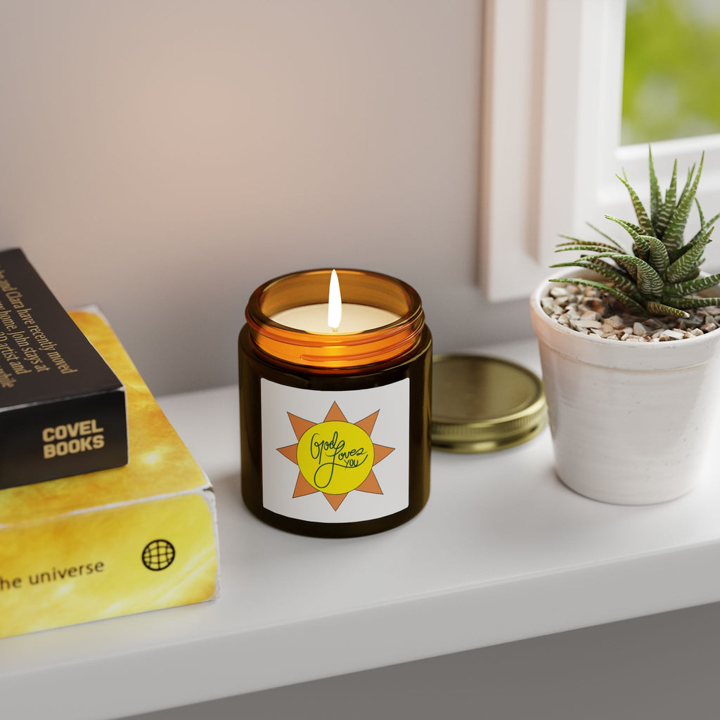 Sunshine script label Candle | Coconut Apricot Wax, 4oz or 9oz