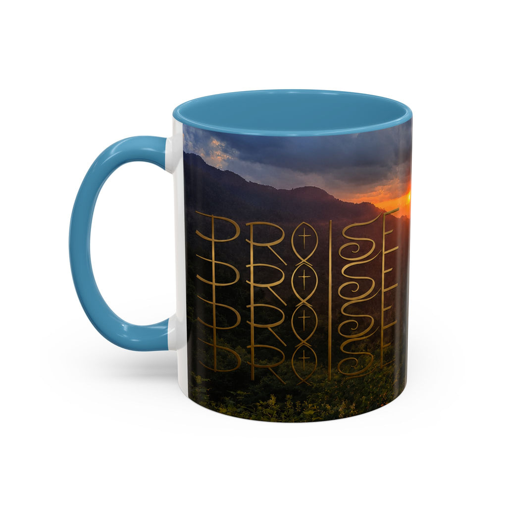 Christian Gift, Religious, Faith Gift, Praise the Lord Mountain Sunset Mug Coffee Mug
