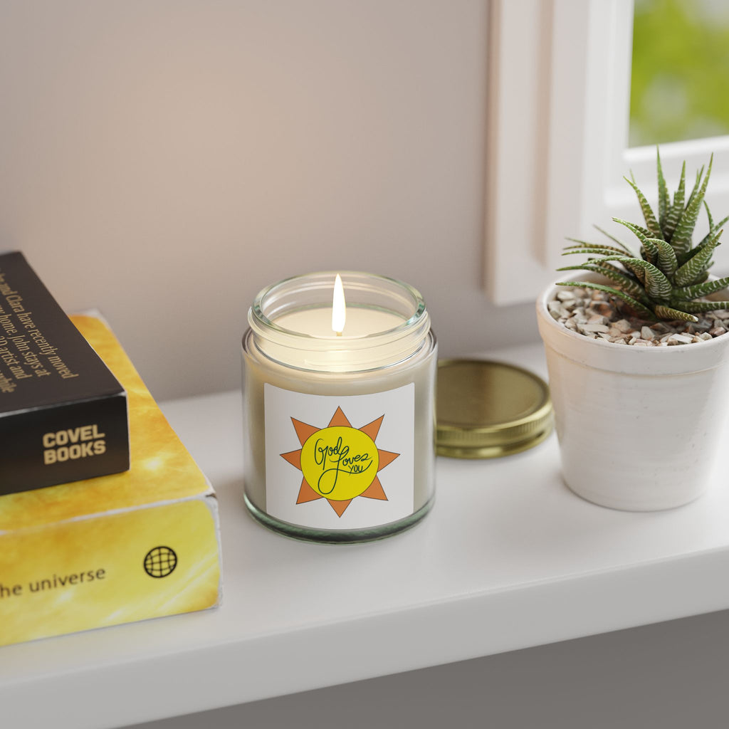 Sunshine script label Candle | Coconut Apricot Wax, 4oz or 9oz