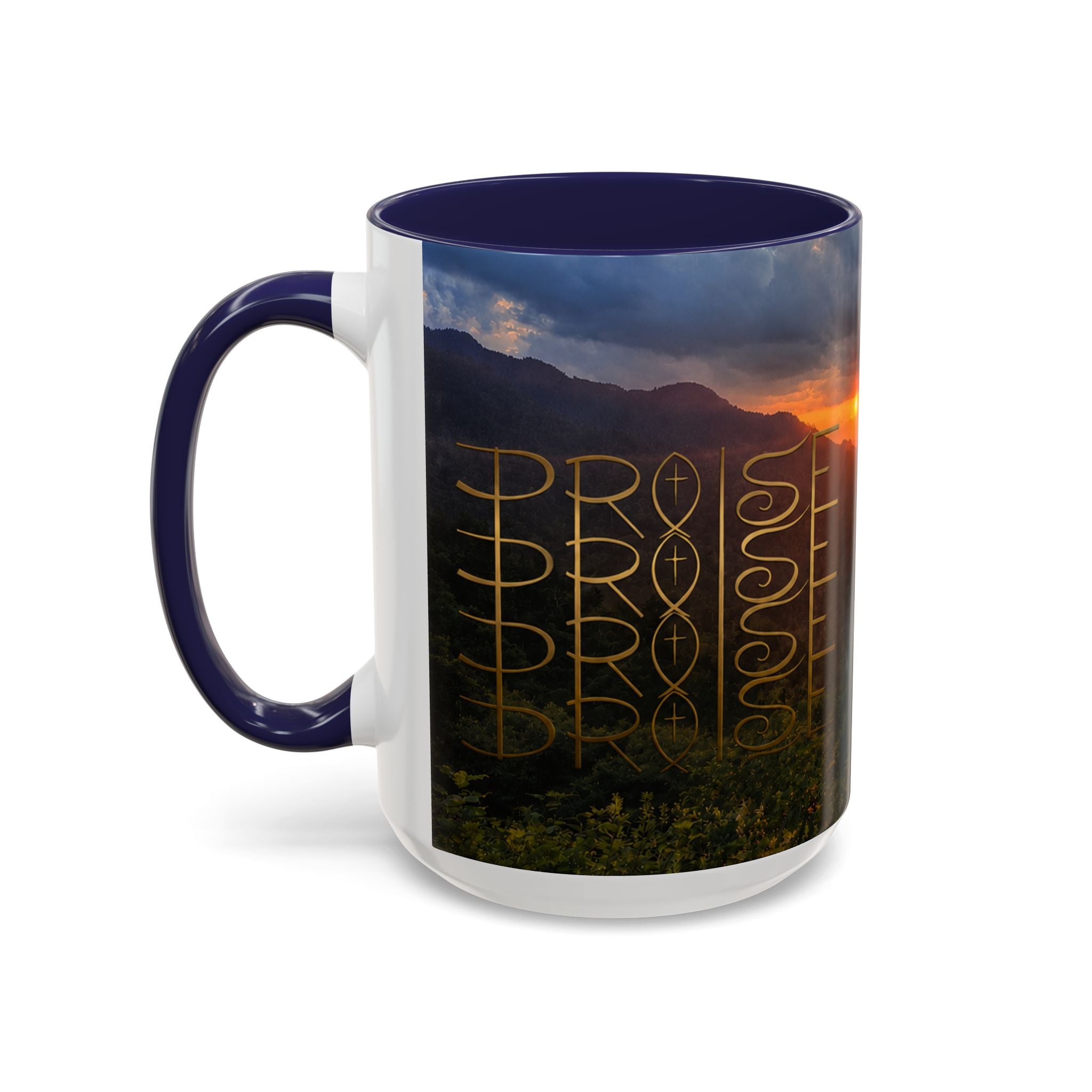 Christian Gift, Religious, Faith Gift, Praise the Lord Mountain Sunset Mug Coffee Mug