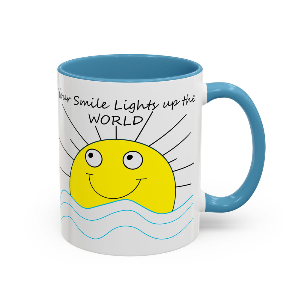 Your Smile Lights Up the World Coffee Mug, Positive Vibe, Sunshine, Happy thoughts, Smiling Sun