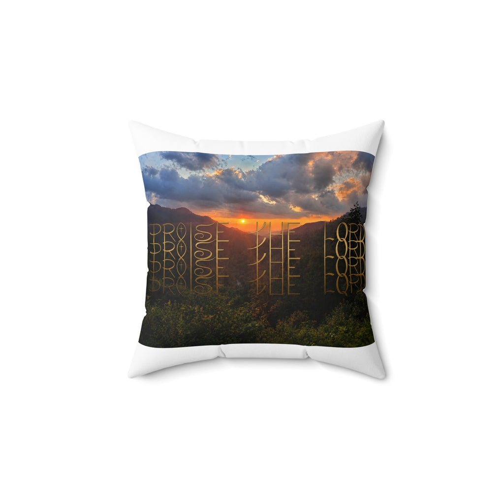 Sunset Mountain Landscape Pillow | Scenic Nature Photo Cushion