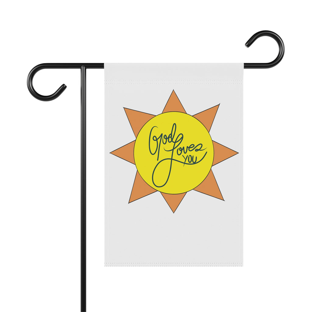 Good Loves You Sun Illustration Garden Flag | House Banner