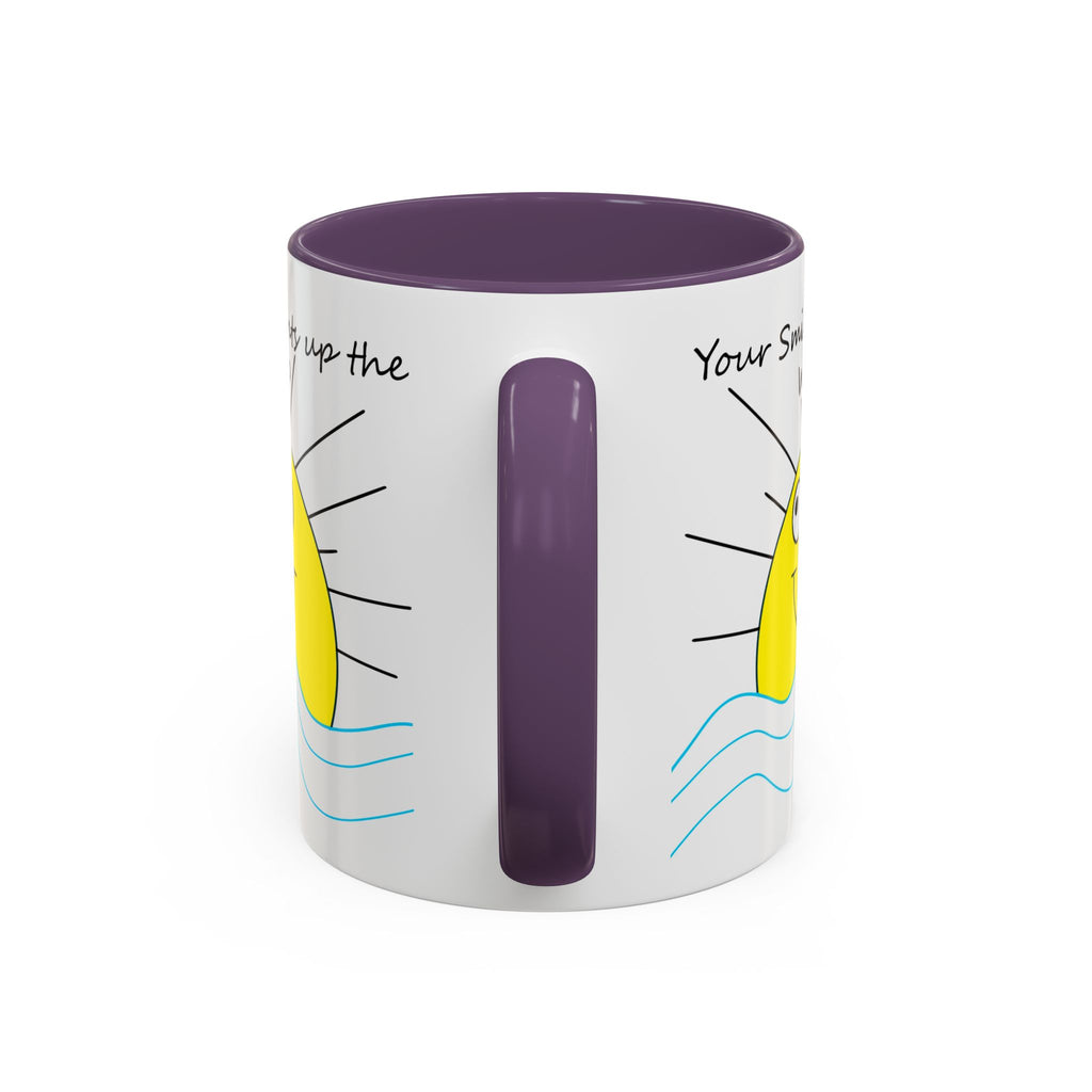 Your Smile Lights Up the World Coffee Mug, Positive Vibe, Sunshine, Happy thoughts, Smiling Sun