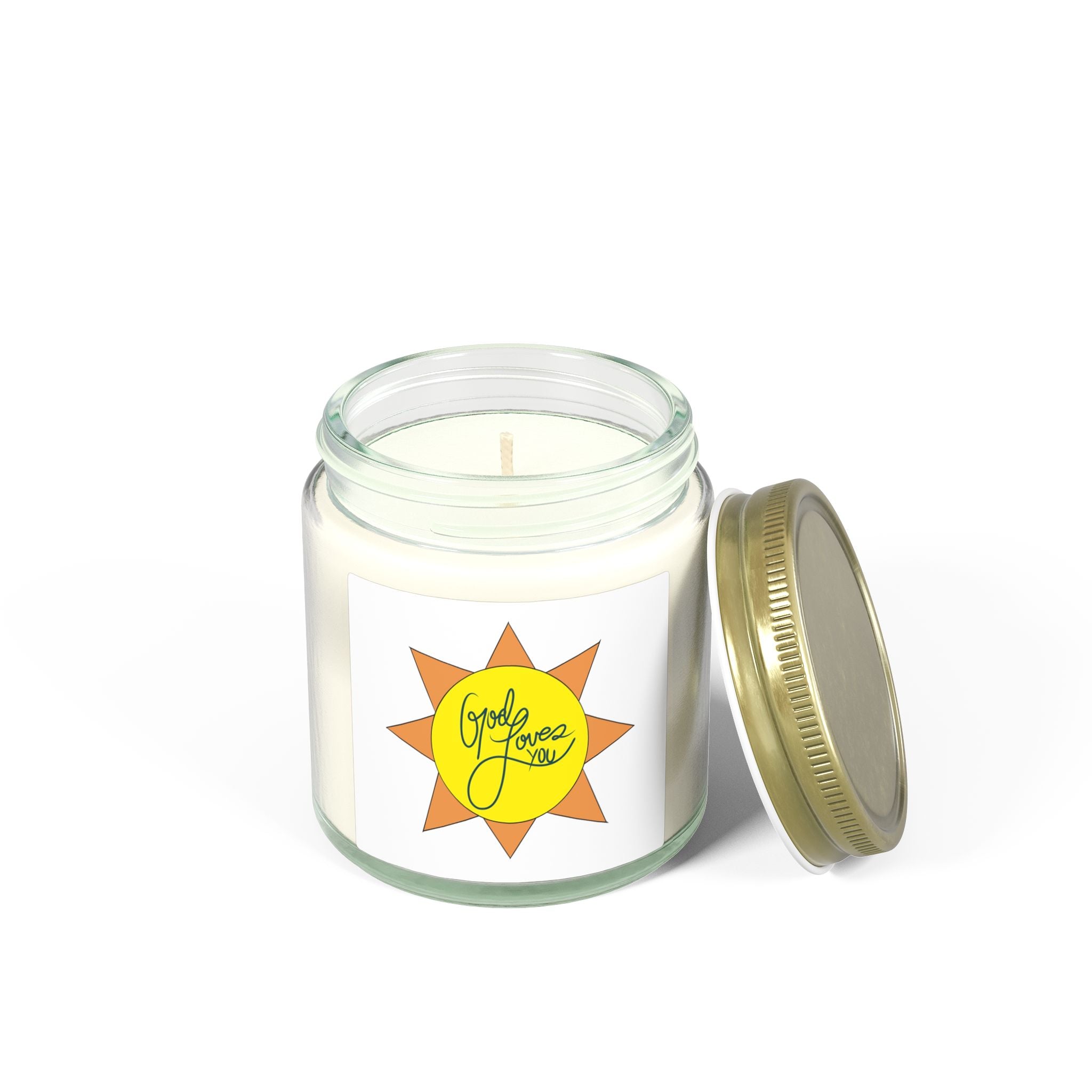 Sunshine script label Candle | Coconut Apricot Wax, 4oz or 9oz