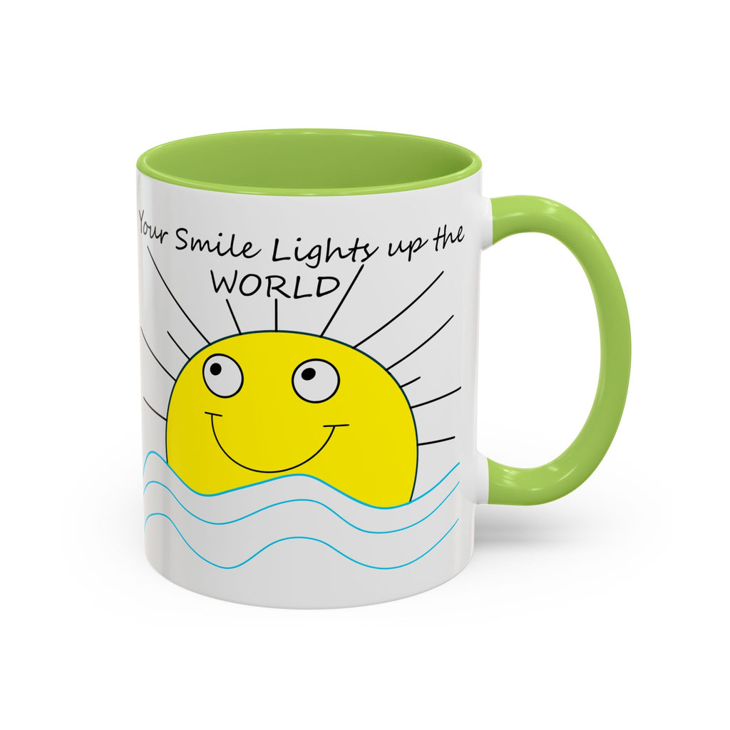 Your Smile Lights Up the World Coffee Mug, Positive Vibe, Sunshine, Happy thoughts, Smiling Sun