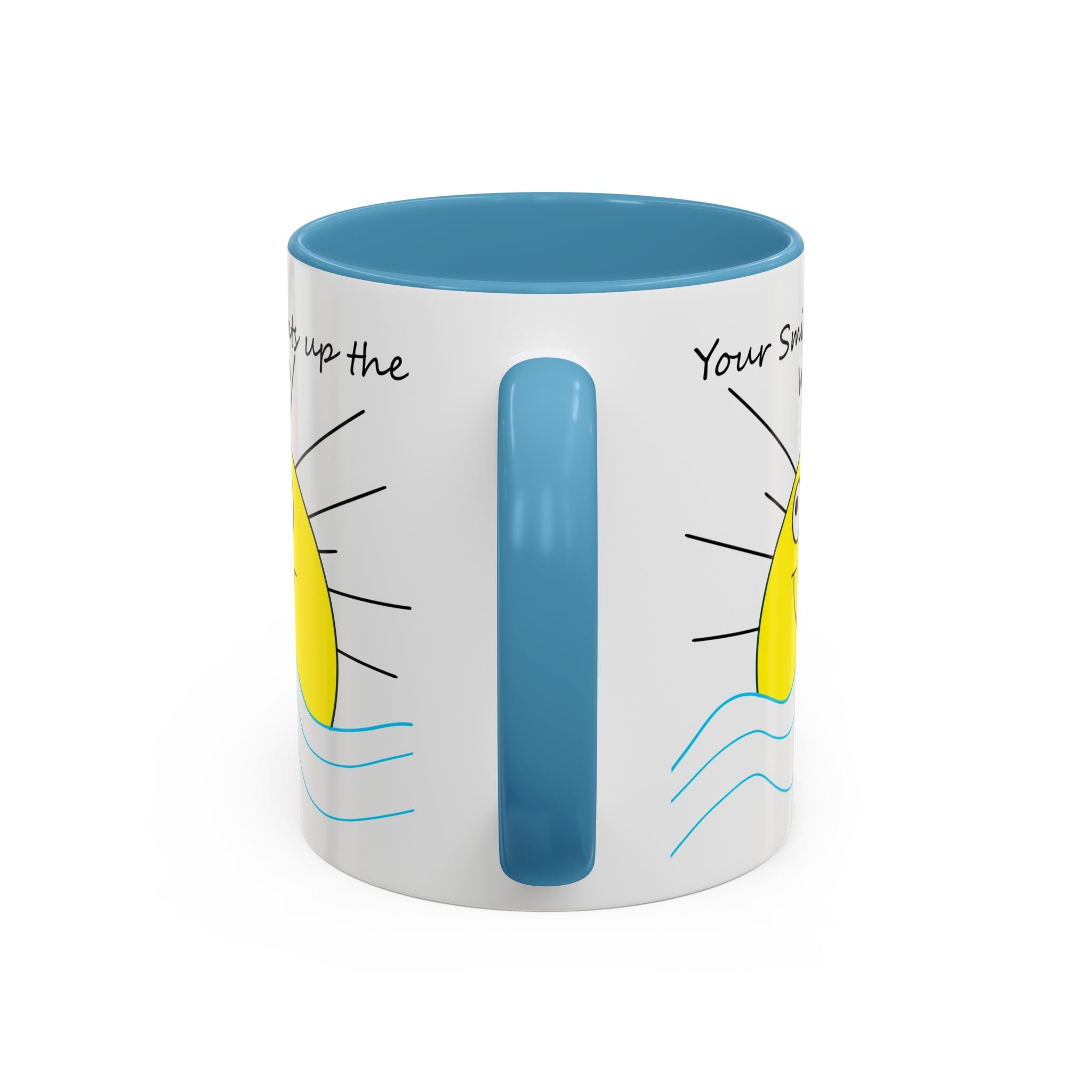 Your Smile Lights Up the World Coffee Mug, Positive Vibe, Sunshine, Happy thoughts, Smiling Sun