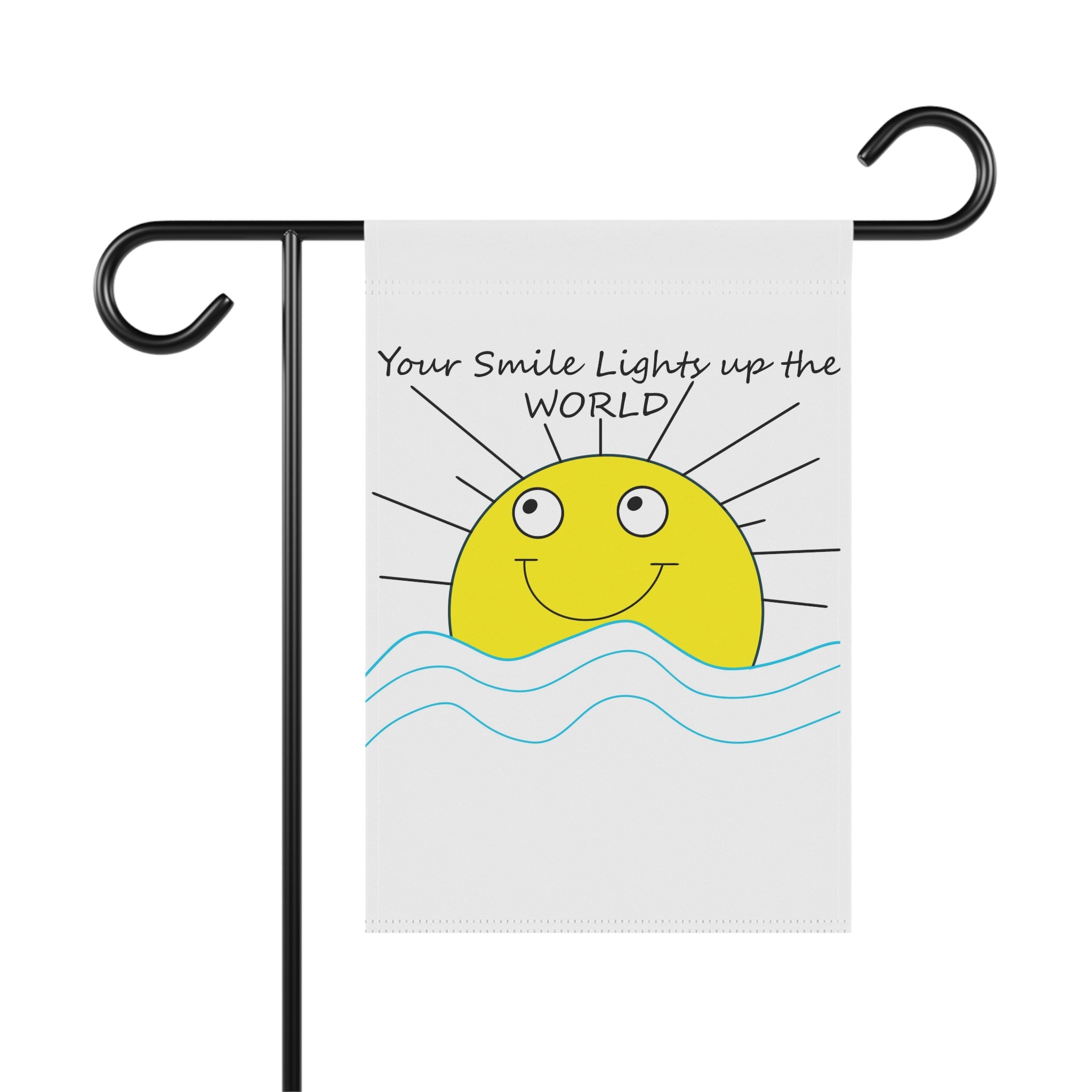 Smiling Sun Over Waves Garden Banner | Your Smile Lights Up the World
