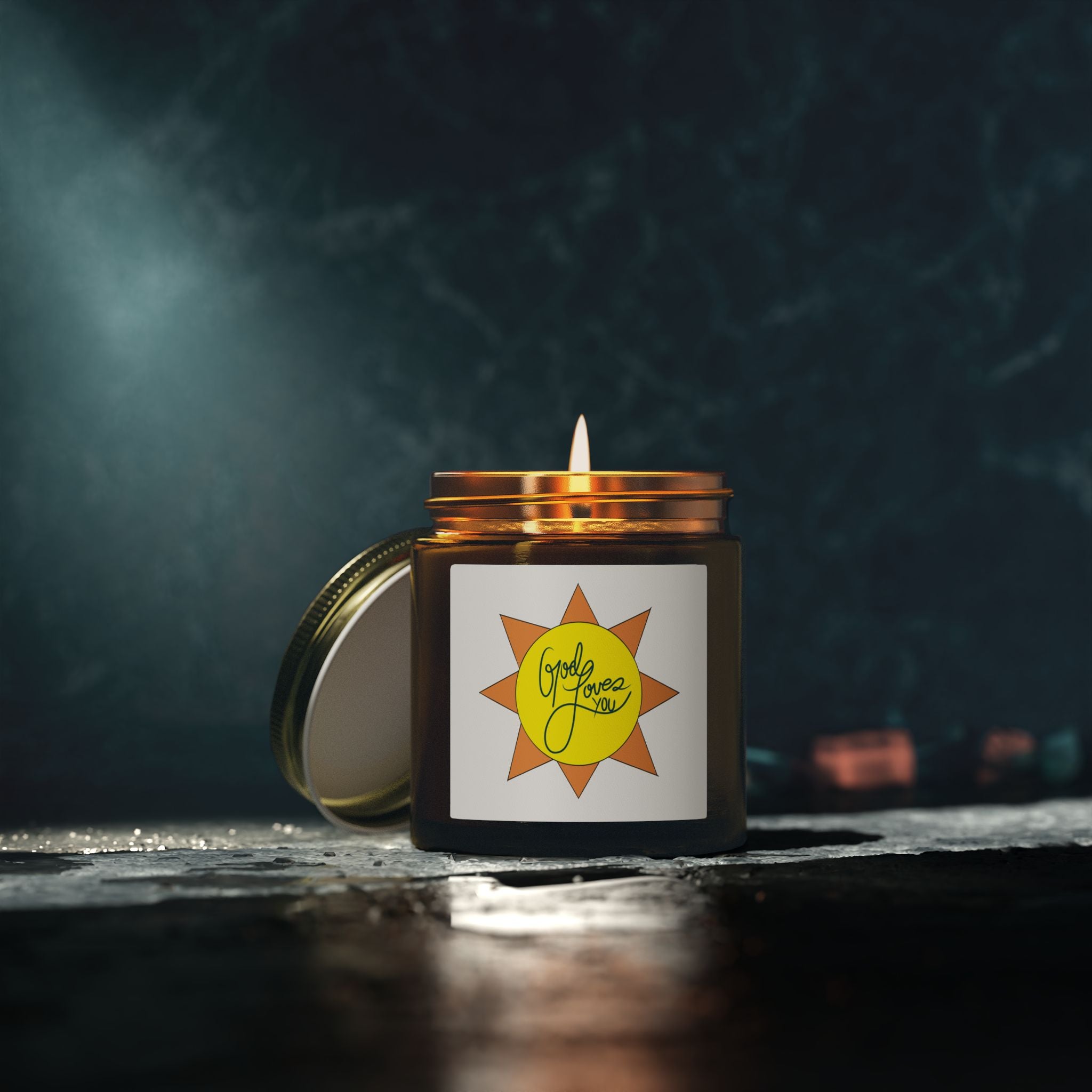 Sunshine script label Candle | Coconut Apricot Wax, 4oz or 9oz