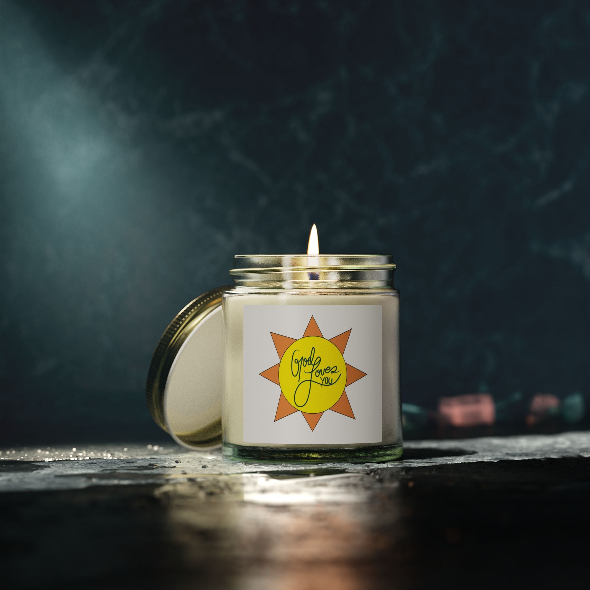 Sunshine script label Candle | Coconut Apricot Wax, 4oz or 9oz
