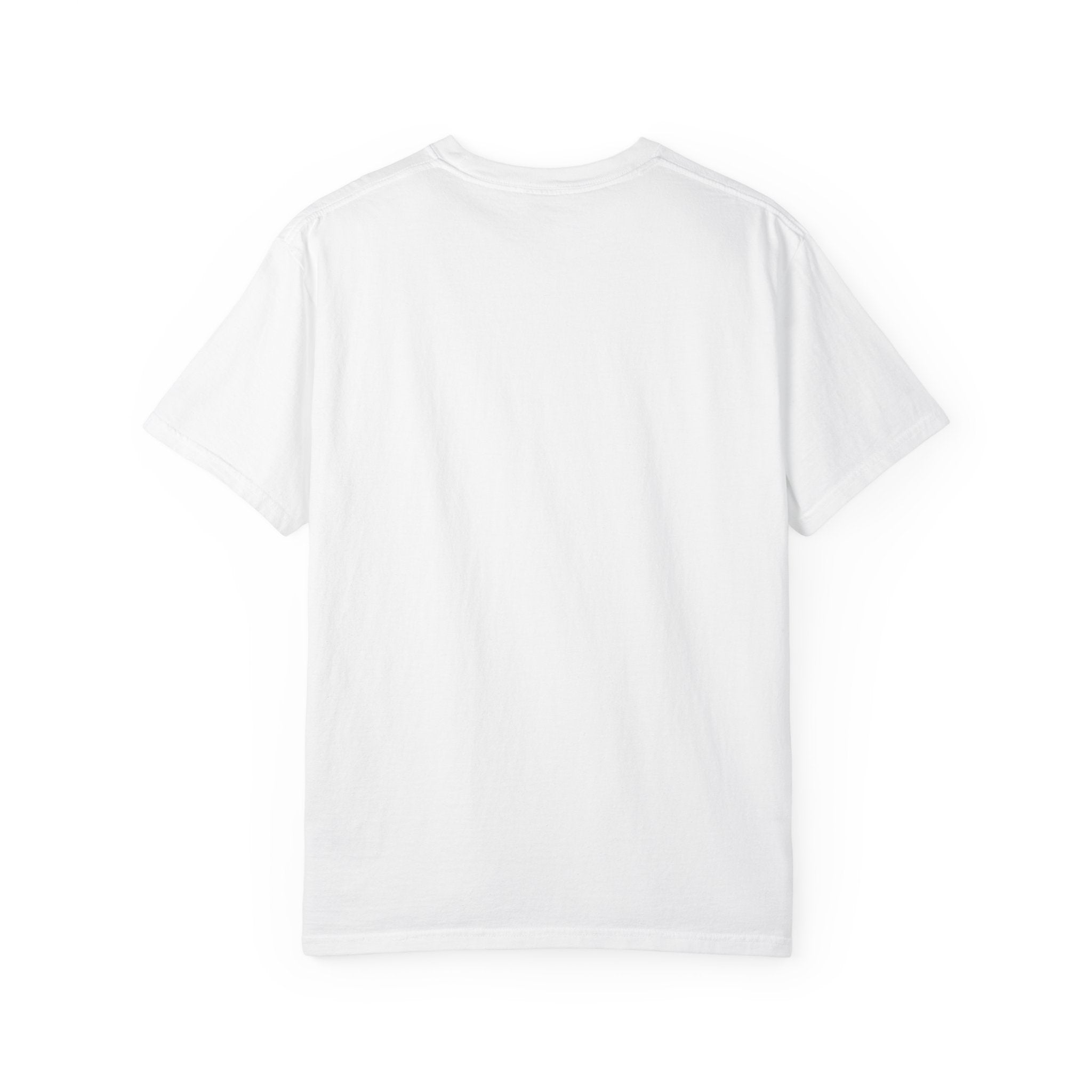 Loyal Friend, Dog, Beach Illustration T-Shirt | Man and Dog Sitting on Island