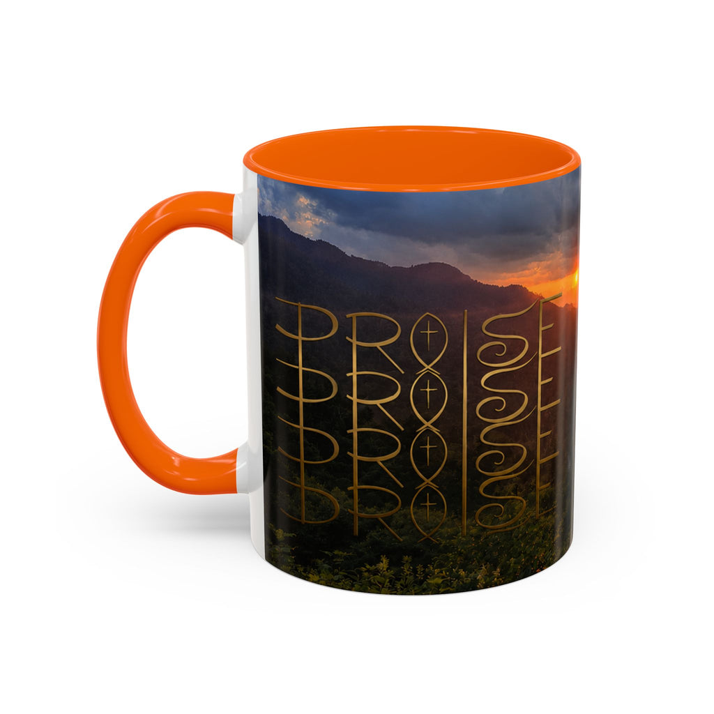 Christian Gift, Religious, Faith Gift, Praise the Lord Mountain Sunset Mug Coffee Mug