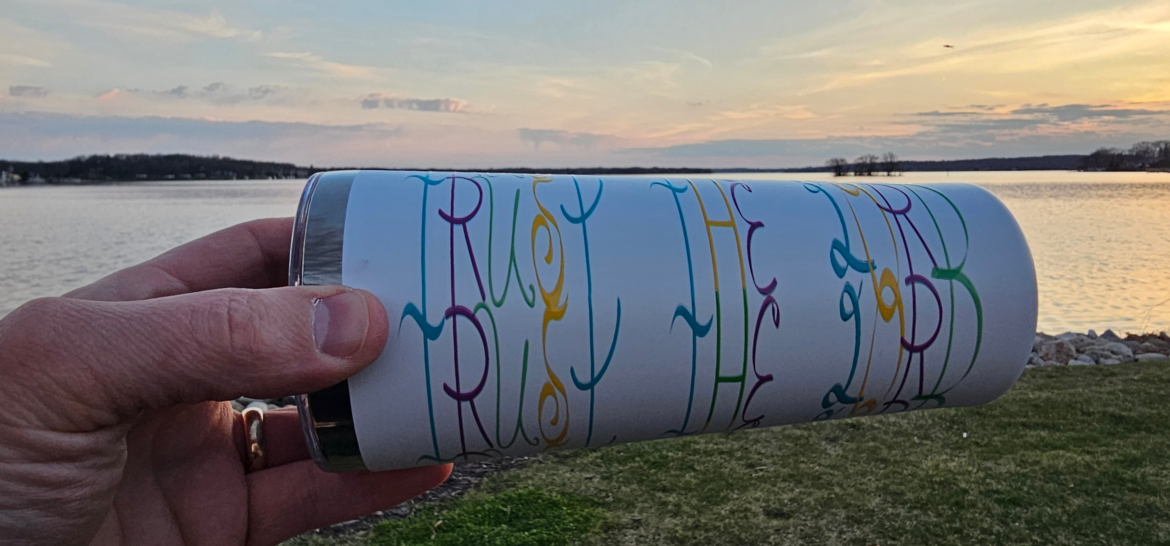 Christian Gift, Religious, Hidden Message, Secret Message, Faith Based, Trust the Lord - 22oz. Inspirational Insulated Coffee Tumbler
